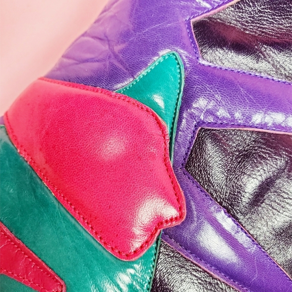 SOLDVtg 80s colorblock boots/heels - Picture 12 of 16